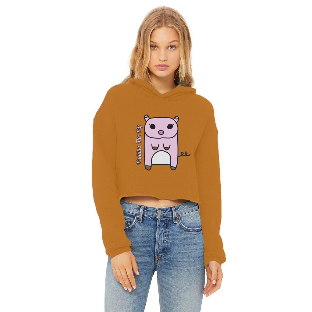 Puddles The Pig - Ladies Cropped Hoodie