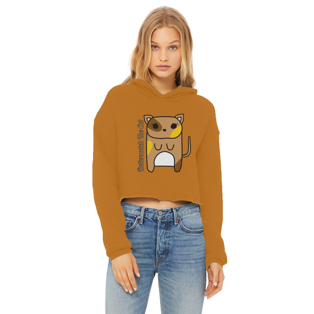 Butterscotch The Cat - Ladies Cropped Hoodie