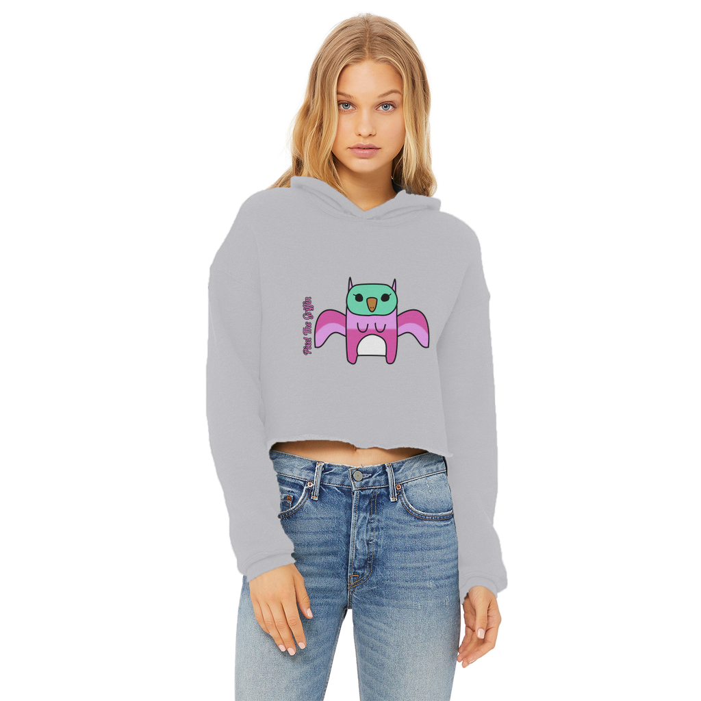 Pixel The Griffin - Ladies Cropped Hoodie