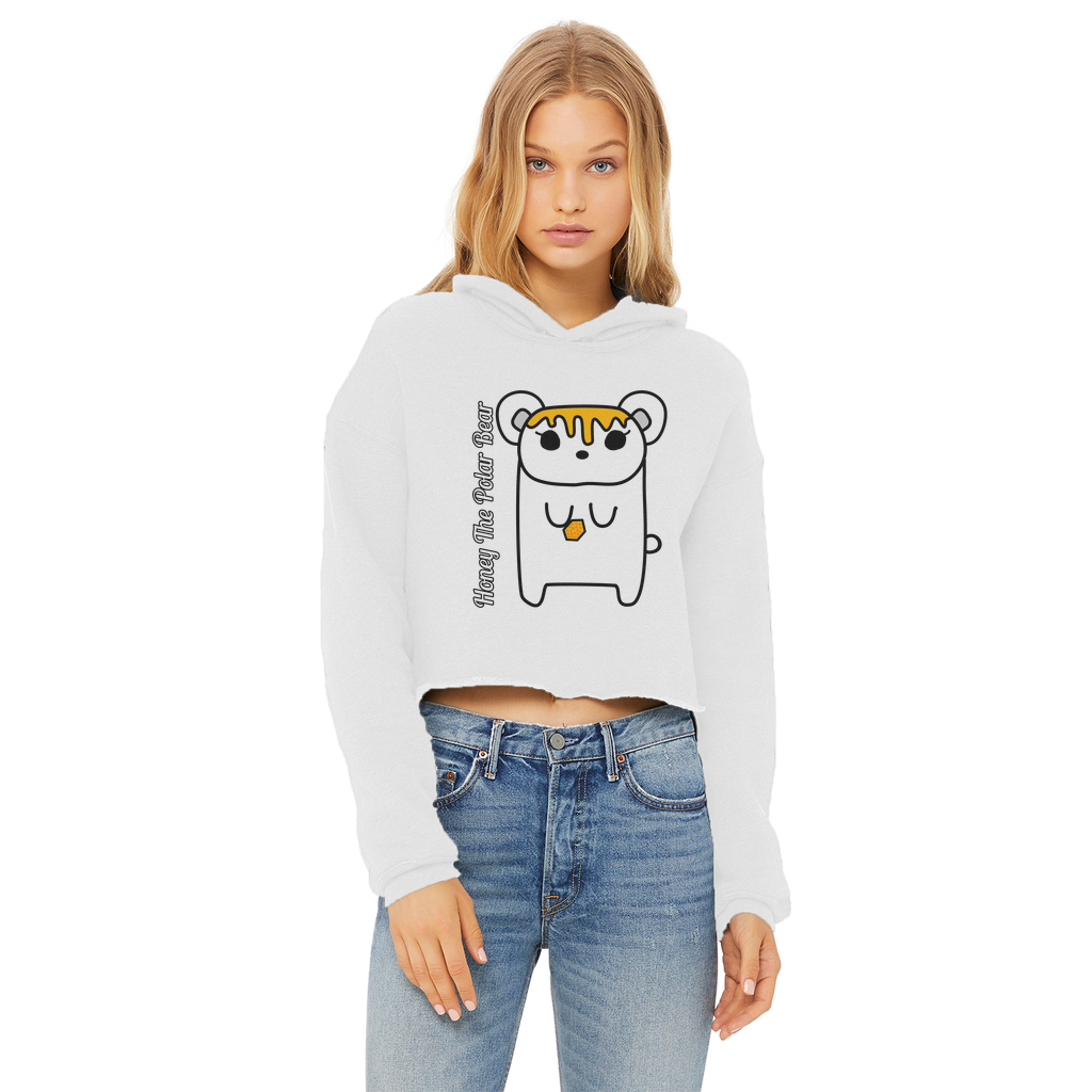 Honey The Polar Bear - Ladies Cropped Hoodie