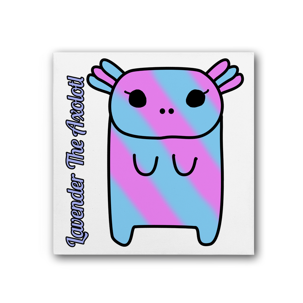 Lavender The Axolotl - Premium Stretched Canvas