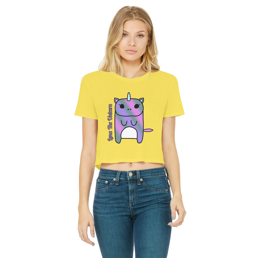 Luna The Unicorn - Women's Cropped Top