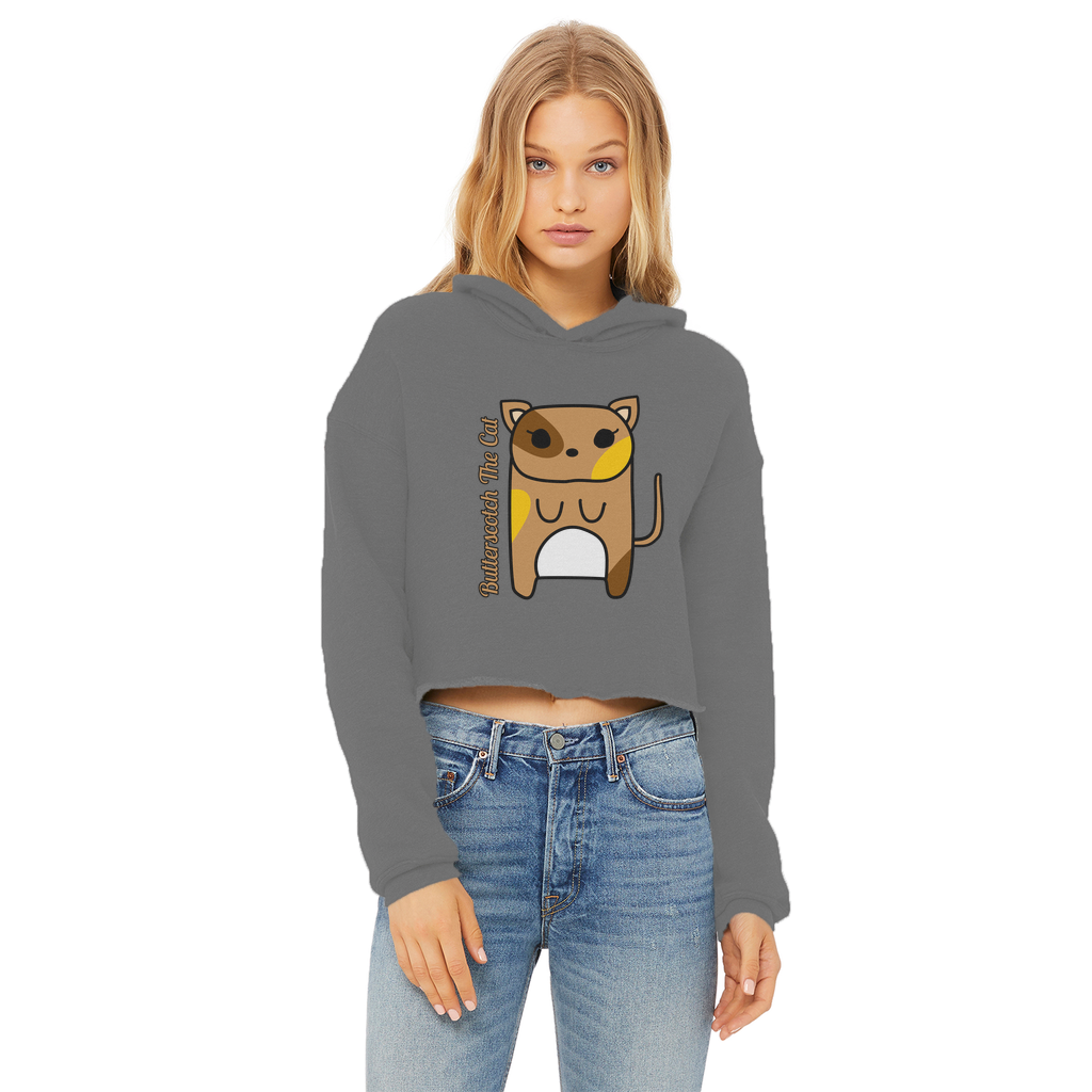 Butterscotch The Cat - Ladies Cropped Hoodie