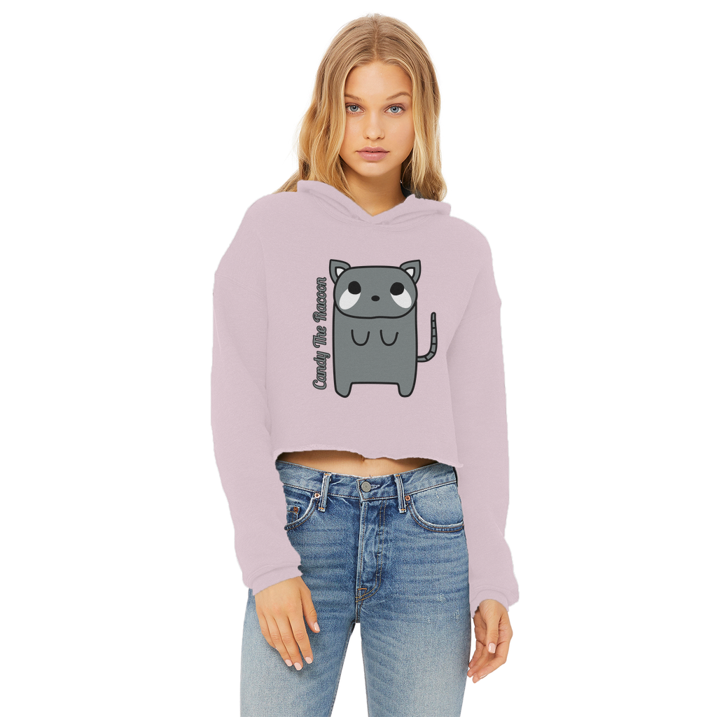 Candy The Racoon - Ladies Cropped Hoodie