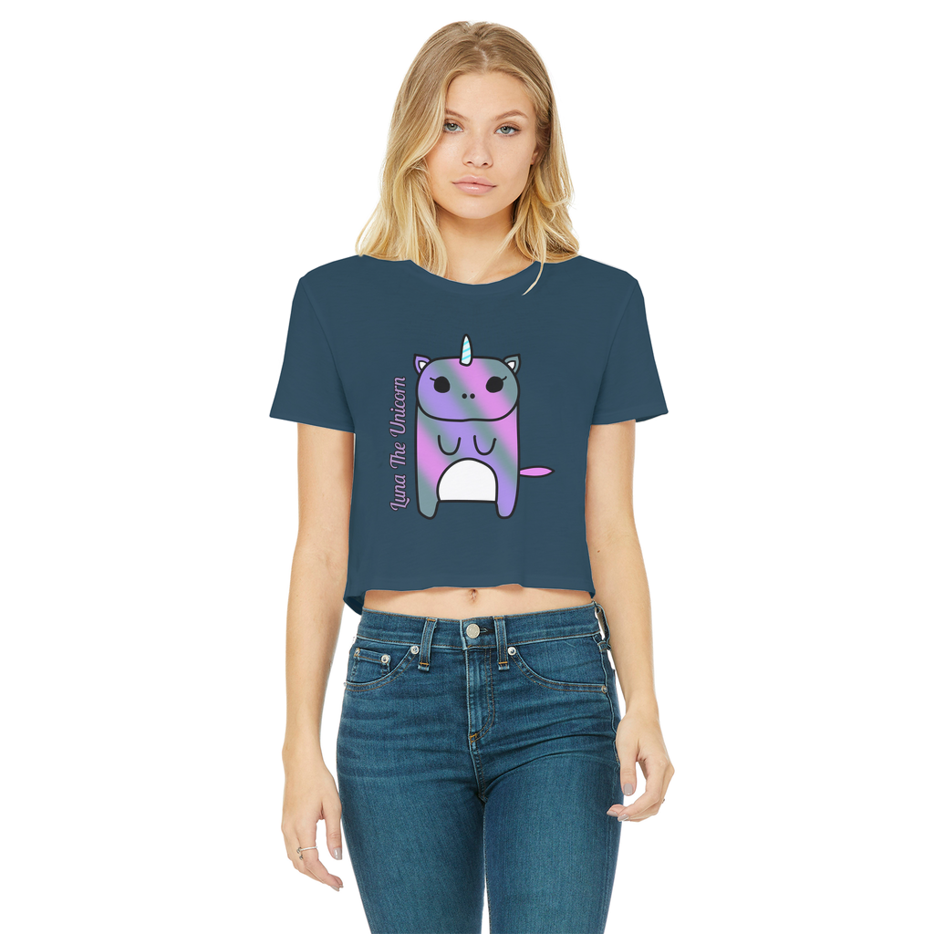 Luna The Unicorn - Women's Cropped Top