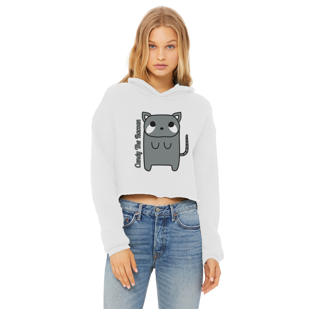 Candy The Racoon - Ladies Cropped Hoodie