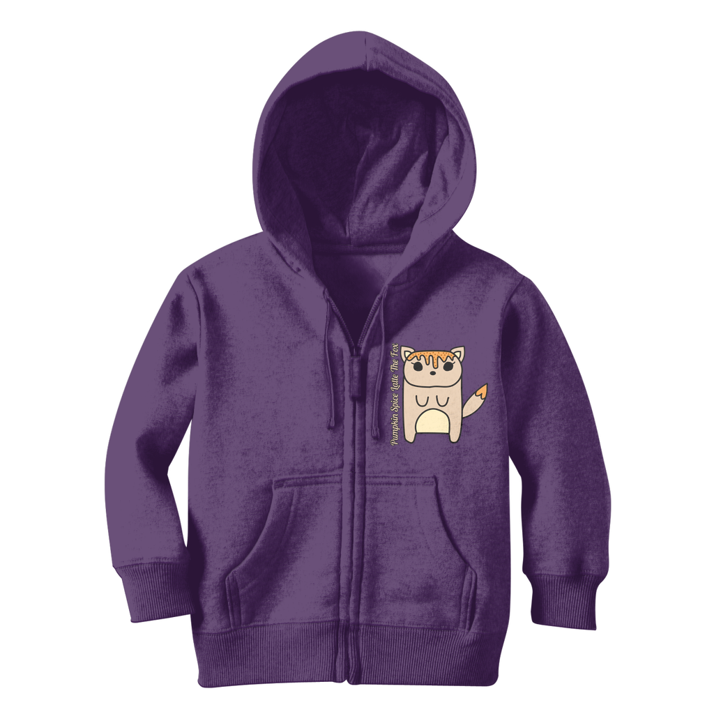 Pumpkin Spice Latte The Fox - Classic Kids Zip Hoodie