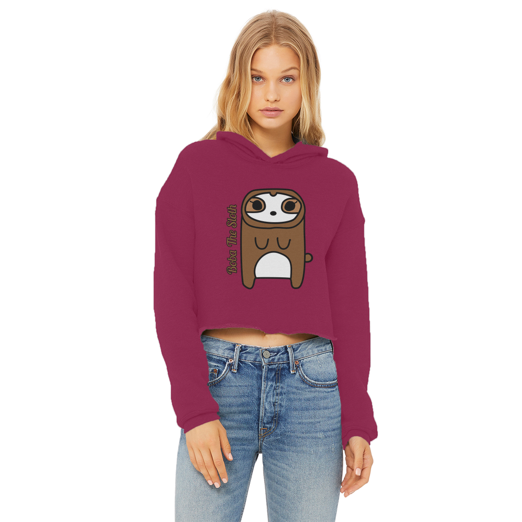 Boba The Sloth - Ladies Cropped Hoodie