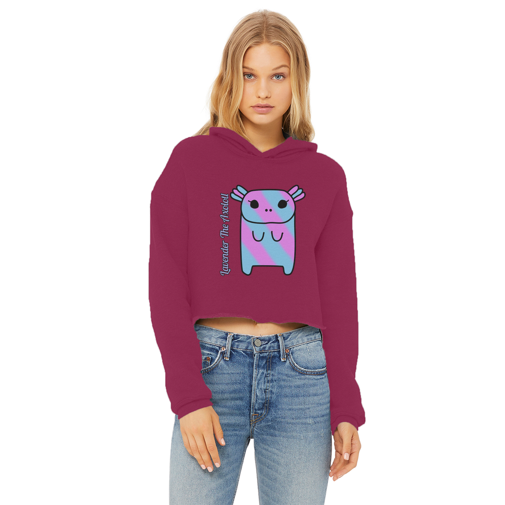 Lavender The Axolotl - Ladies Cropped Hoodie