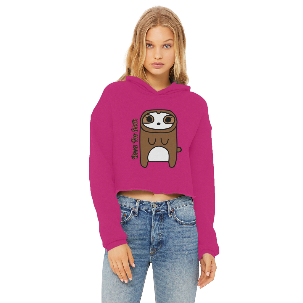 Boba The Sloth - Ladies Cropped Hoodie