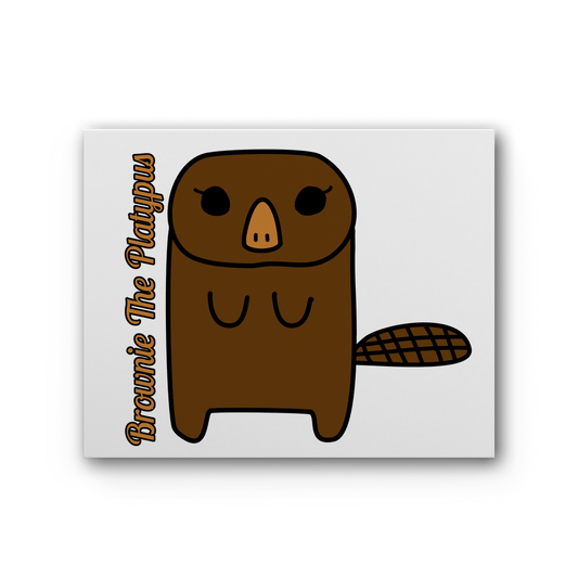 Brownie The Platypus - Premium Stretched Canvas