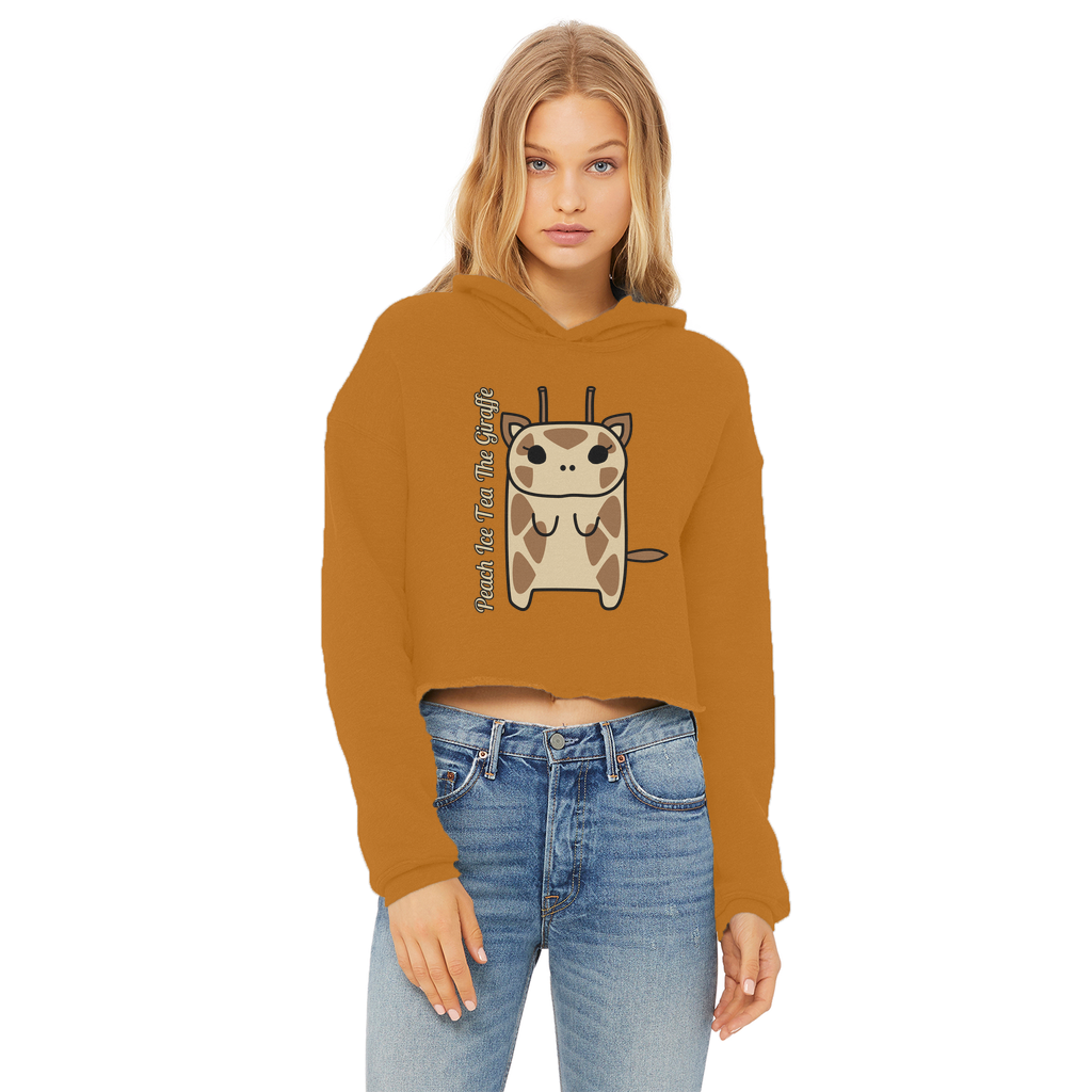 Peach Ice Tea The Giraffe - Ladies Cropped Hoodie