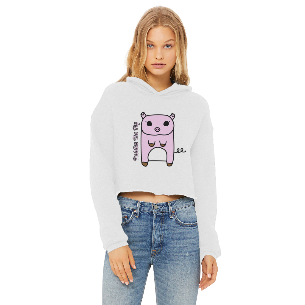 Puddles The Pig - Ladies Cropped Hoodie