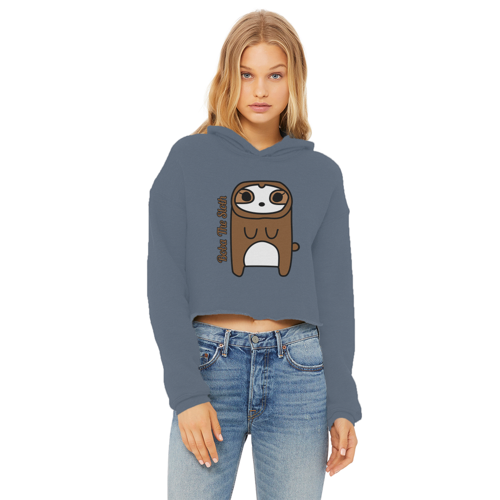 Boba The Sloth - Ladies Cropped Hoodie