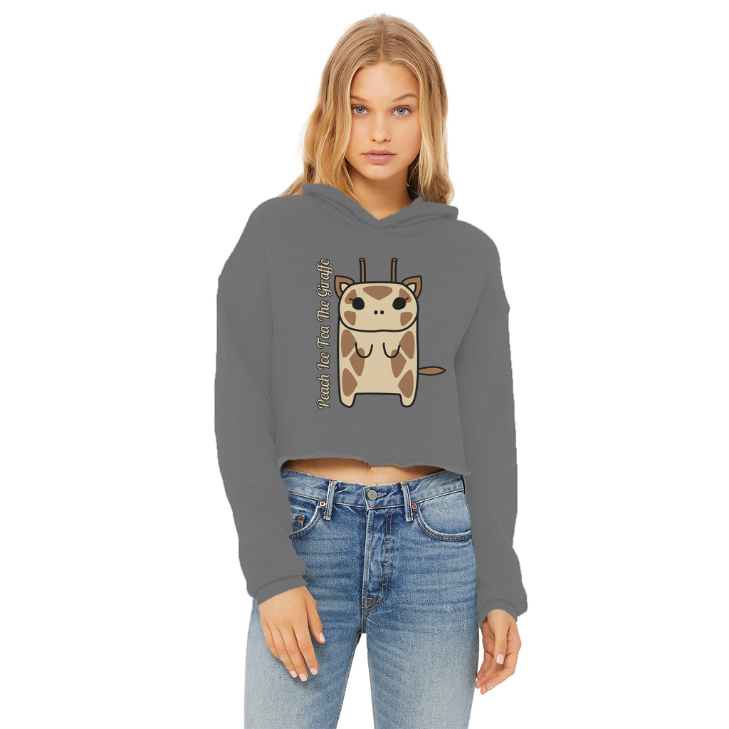 Peach Ice Tea The Giraffe - Ladies Cropped Hoodie