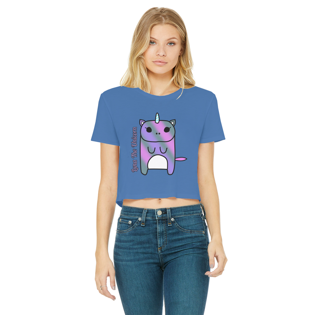 Luna The Unicorn - Women's Cropped Top