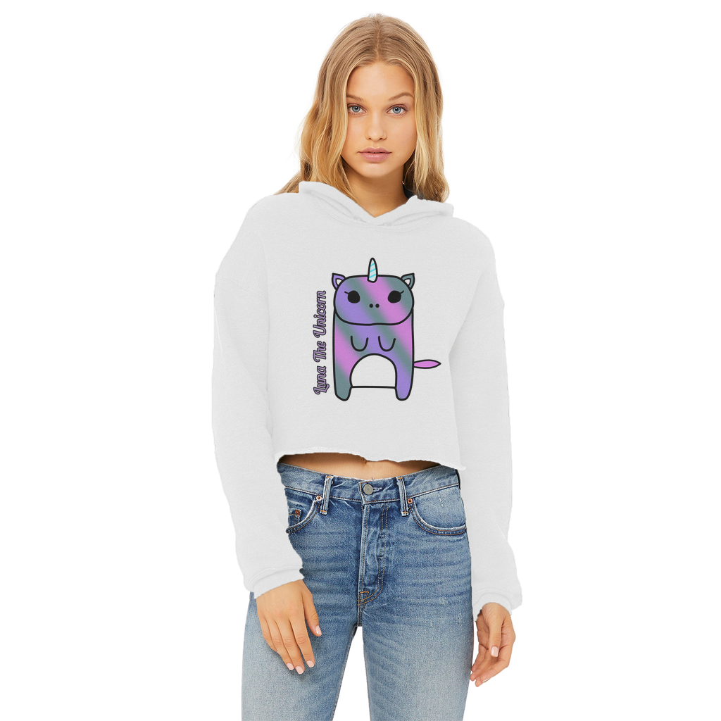 Luna The Unicorn - Ladies Cropped Hoodie