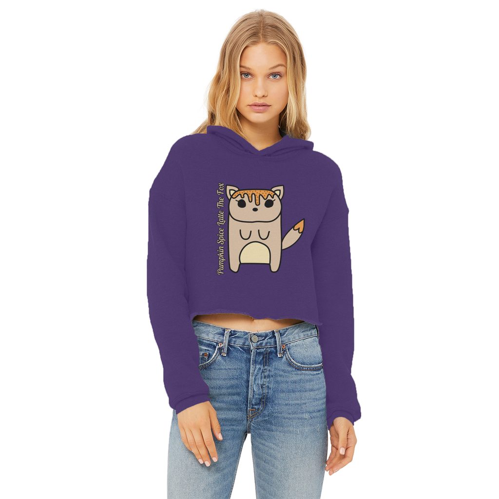 Pumpkin Spice Latte The Fox - Ladies Cropped Hoodie