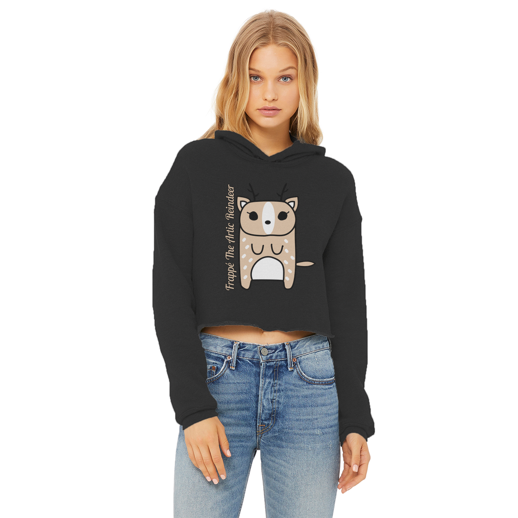 Frappé The Artic Reindeer - Ladies Cropped Hoodie