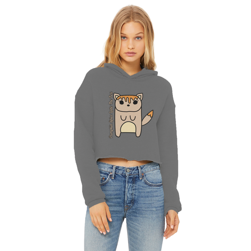 Pumpkin Spice Latte The Fox - Ladies Cropped Hoodie