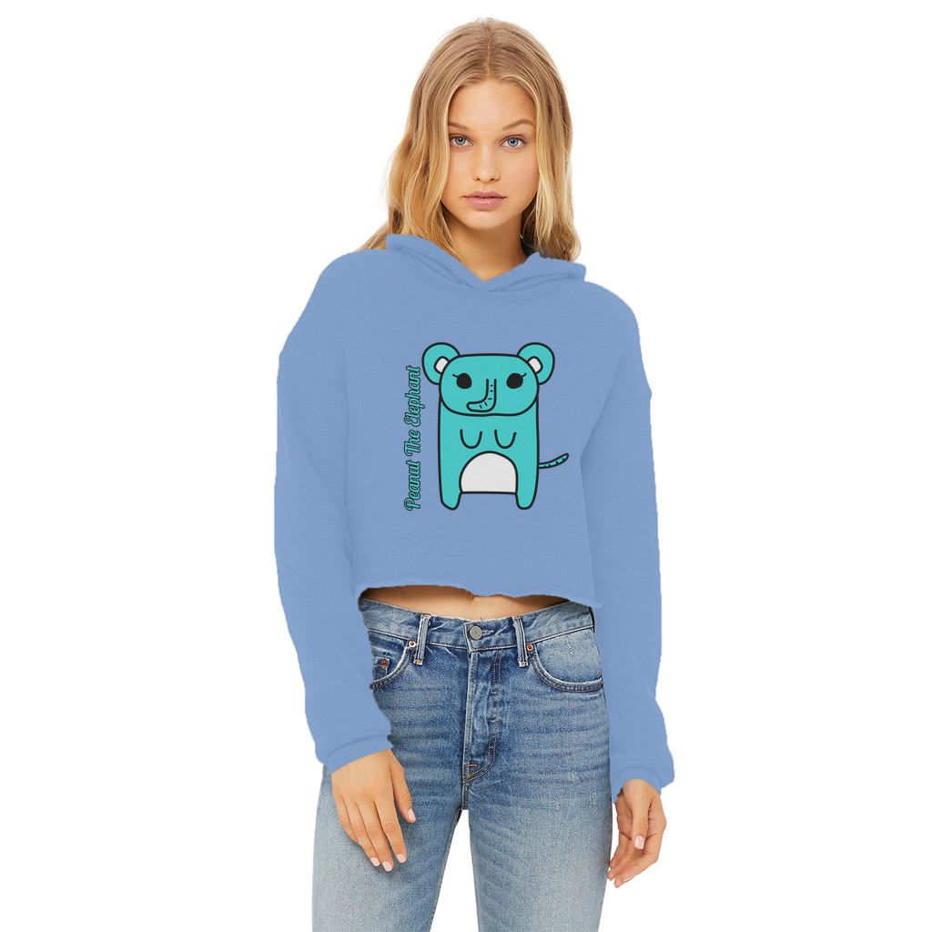 Peanut The Elephant - Ladies Cropped Hoodie