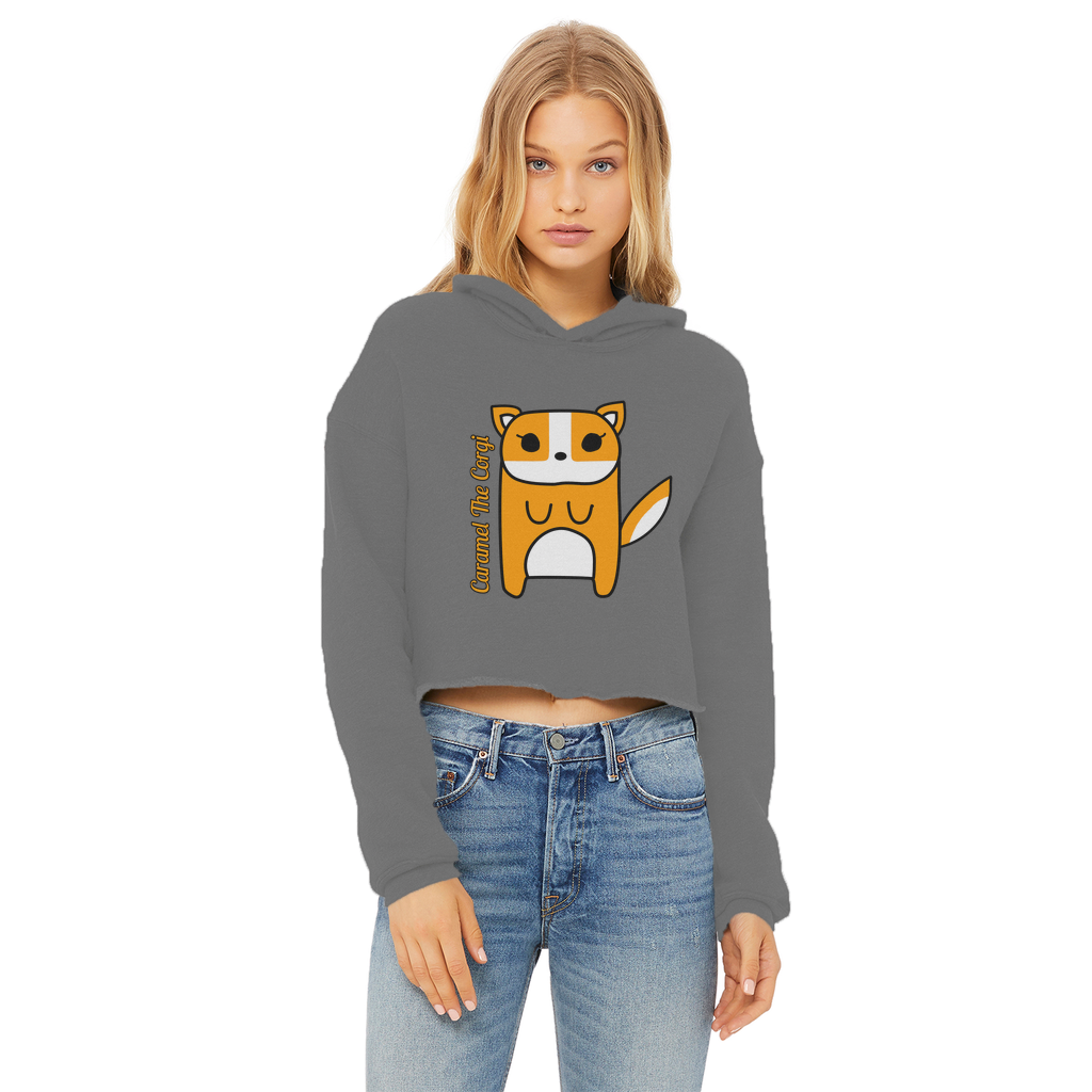 Caramel The Corgi - Ladies Cropped Hoodie