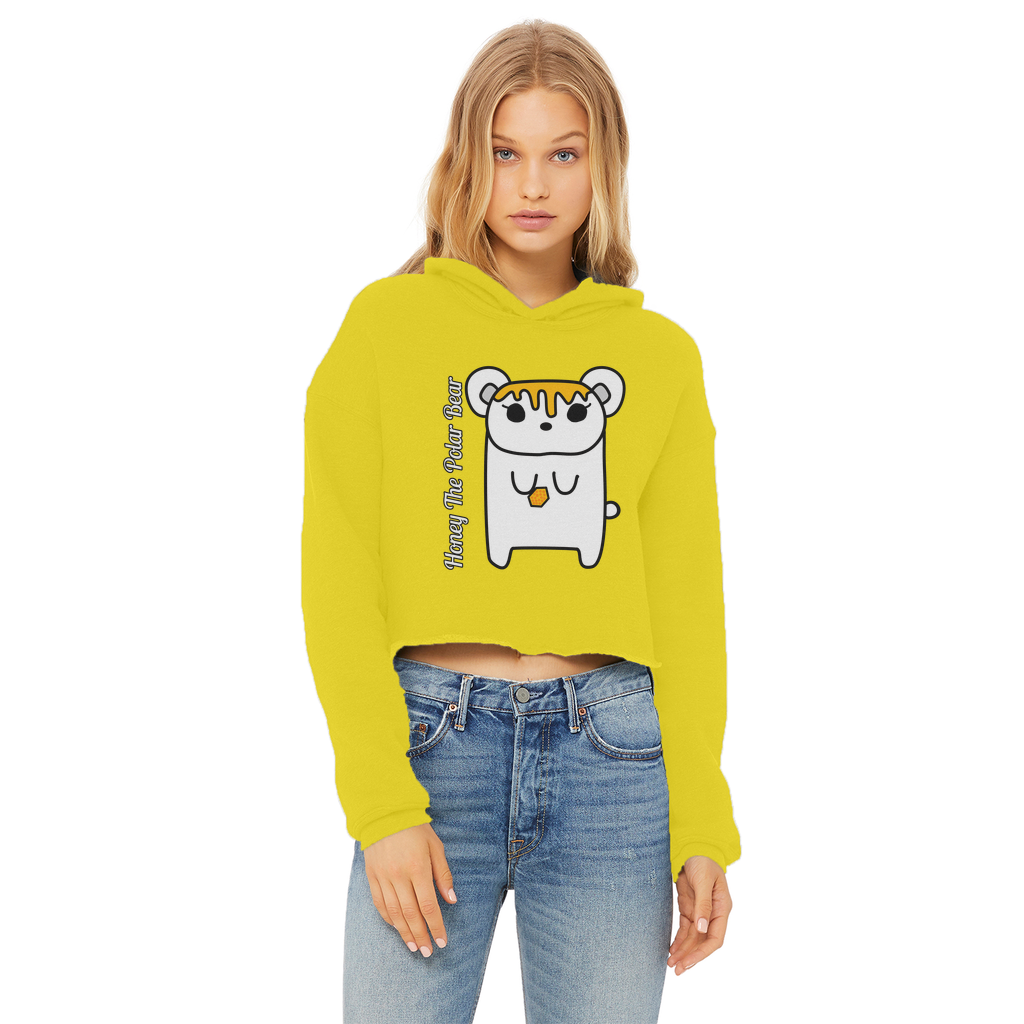 Honey The Polar Bear - Ladies Cropped Hoodie