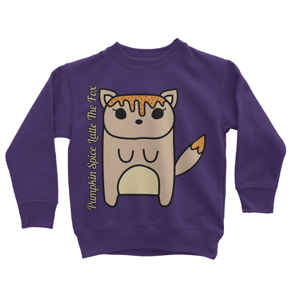 Pumpkin Spice Latte The Fox - Classic Kids Sweatshirt