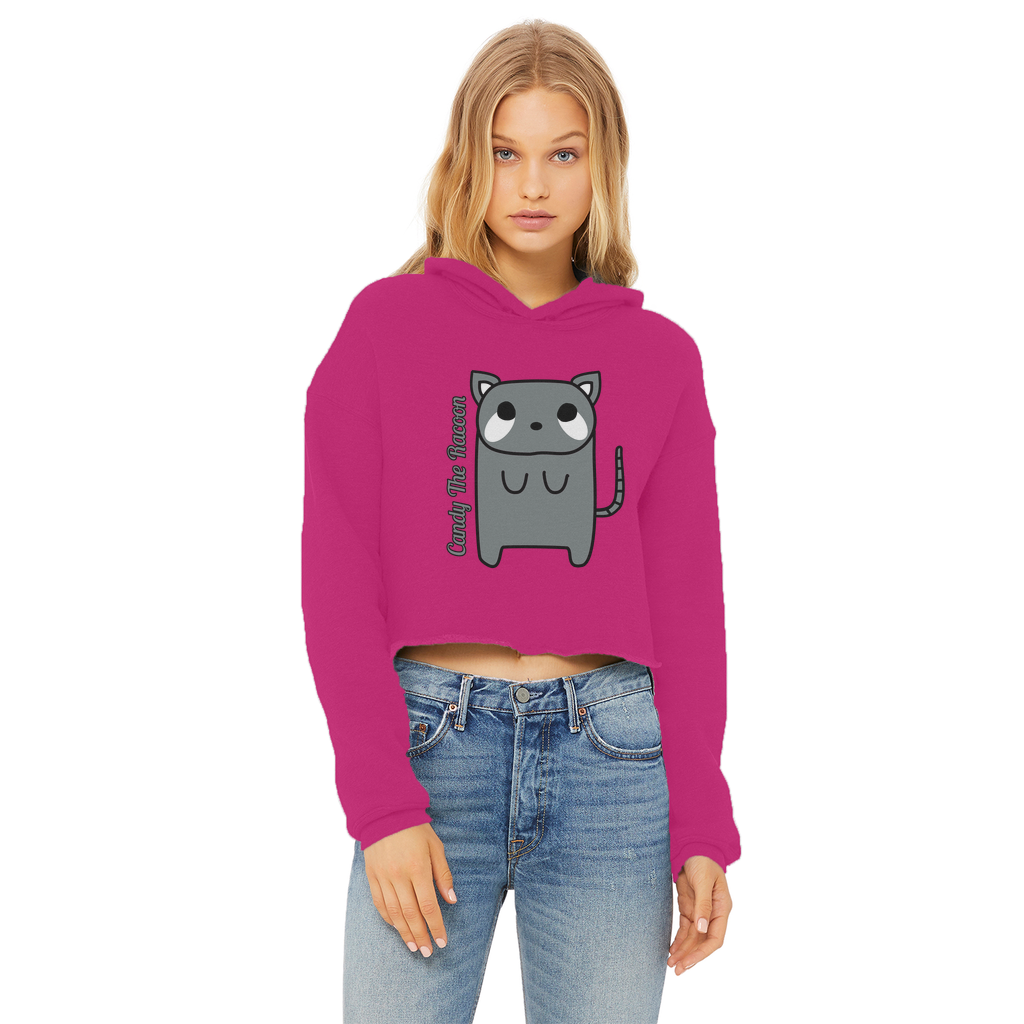 Candy The Racoon - Ladies Cropped Hoodie