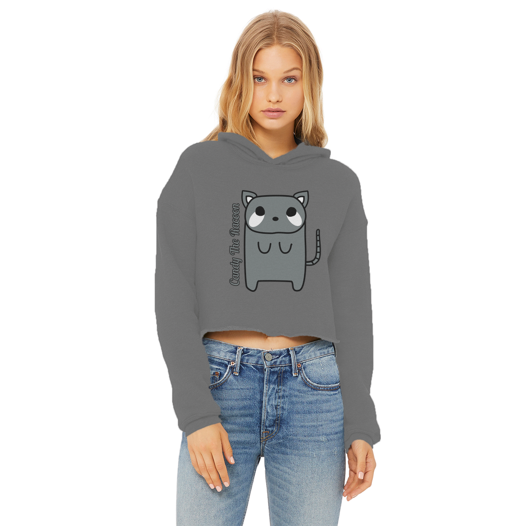 Candy The Racoon - Ladies Cropped Hoodie