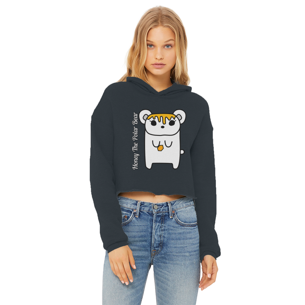 Honey The Polar Bear - Ladies Cropped Hoodie