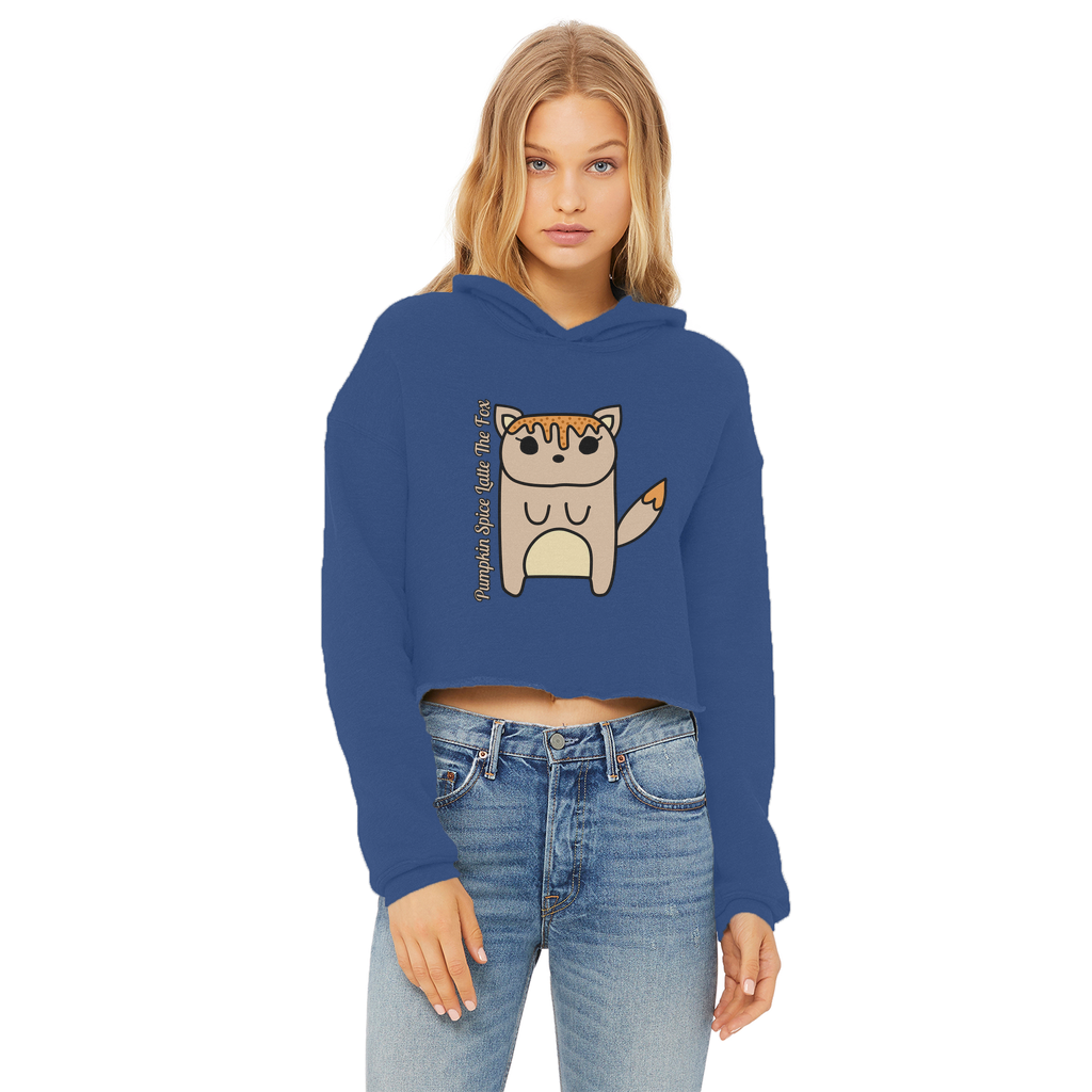 Pumpkin Spice Latte The Fox - Ladies Cropped Hoodie