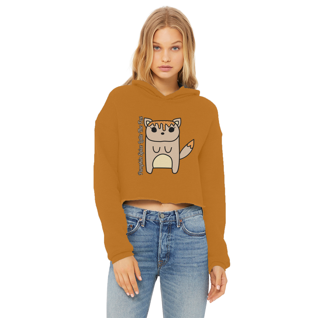 Pumpkin Spice Latte The Fox - Ladies Cropped Hoodie