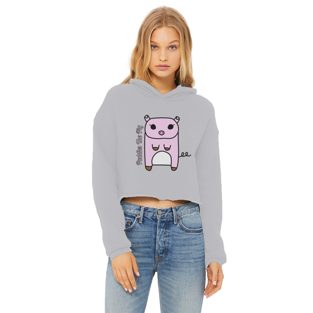 Puddles The Pig - Ladies Cropped Hoodie