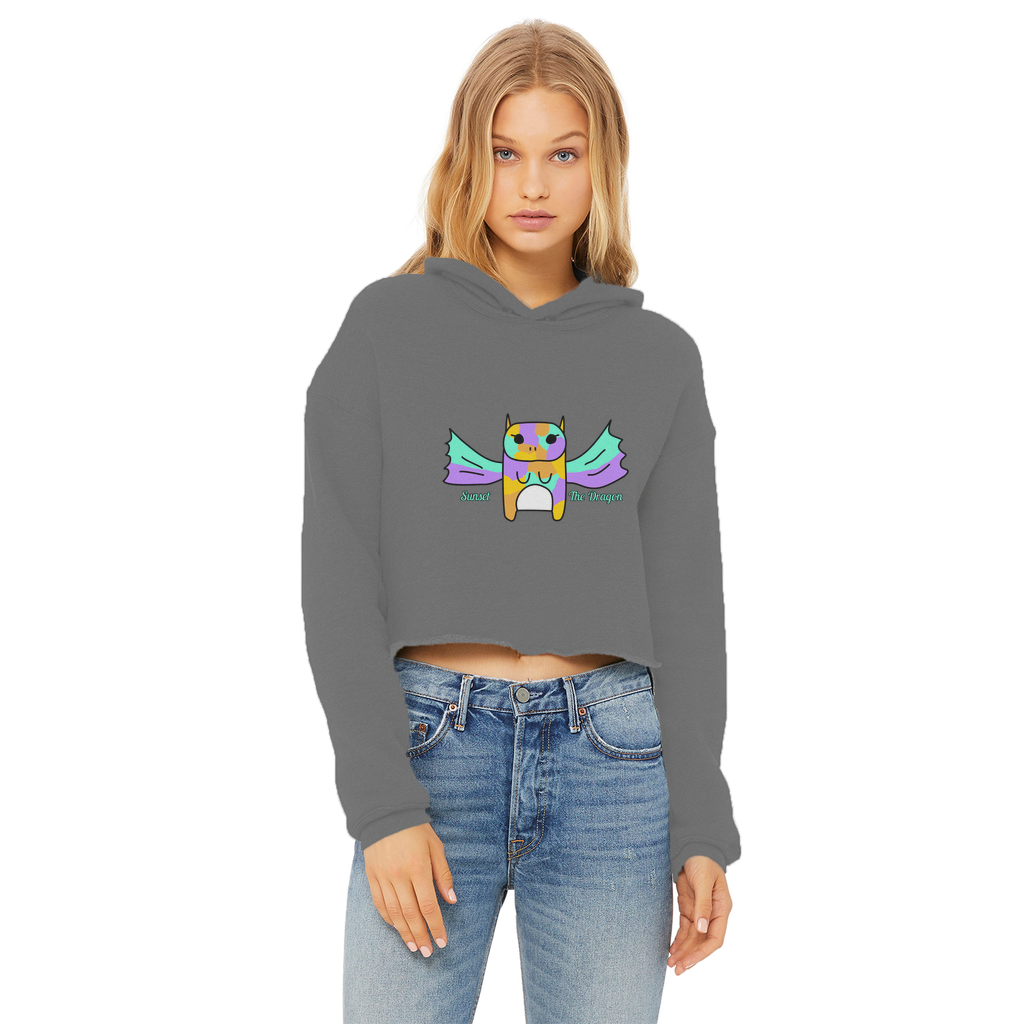 Sunset The Dragon - Ladies Cropped Hoodie