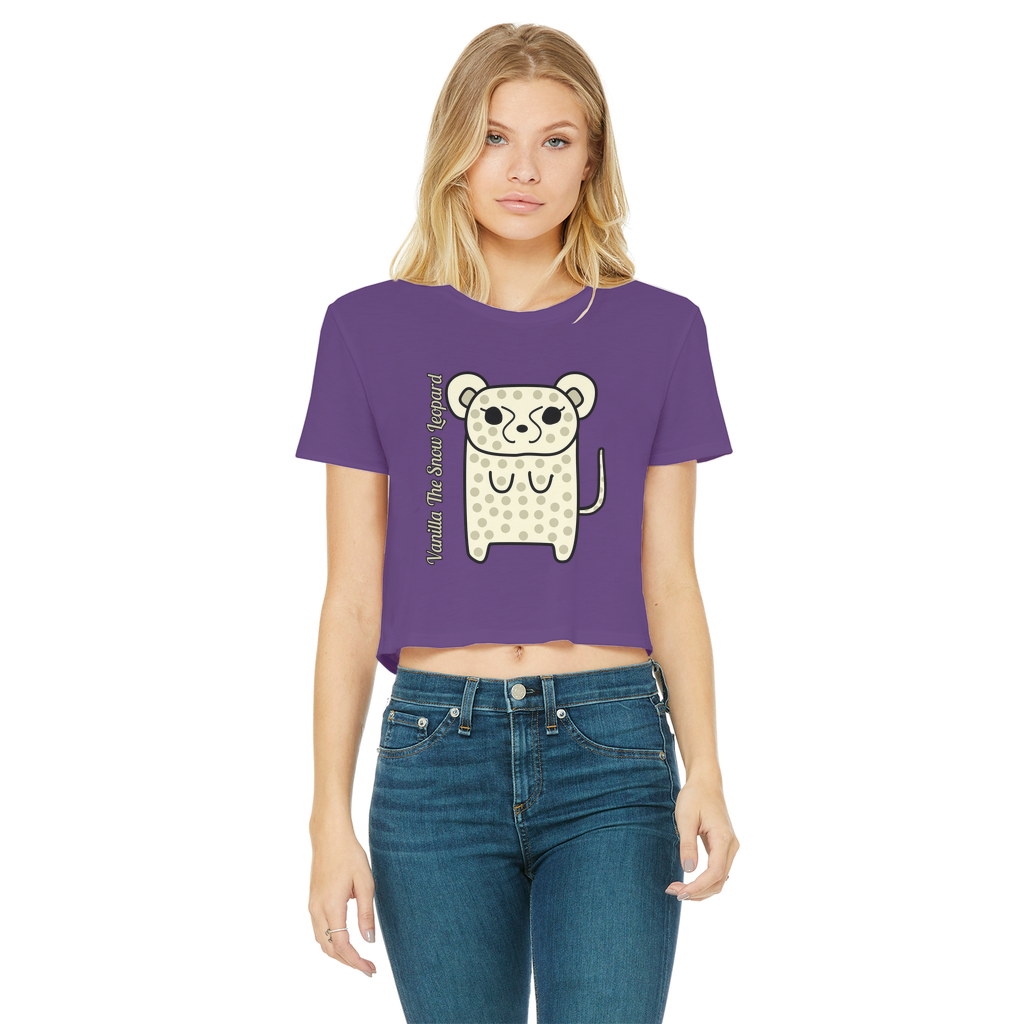 Vanilla The Snow Leopard - Women's Cropped Top