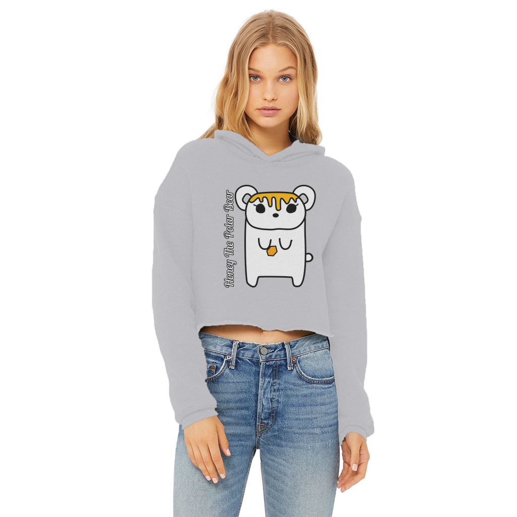 Honey The Polar Bear - Ladies Cropped Hoodie