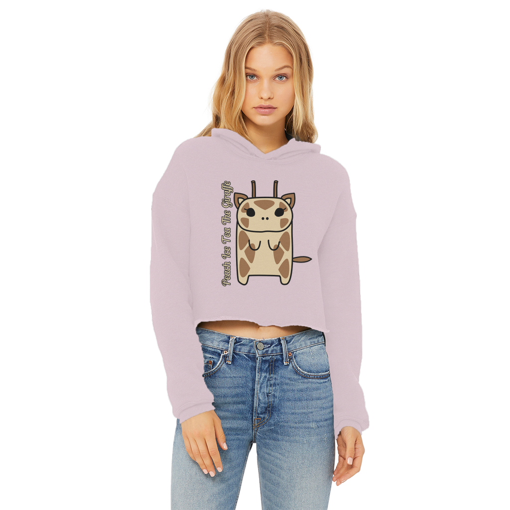 Peach Ice Tea The Giraffe - Ladies Cropped Hoodie