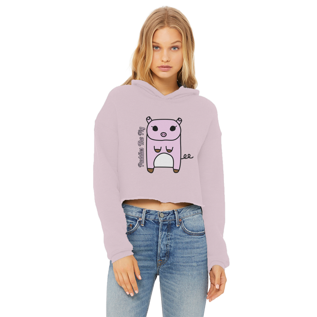 Puddles The Pig - Ladies Cropped Hoodie