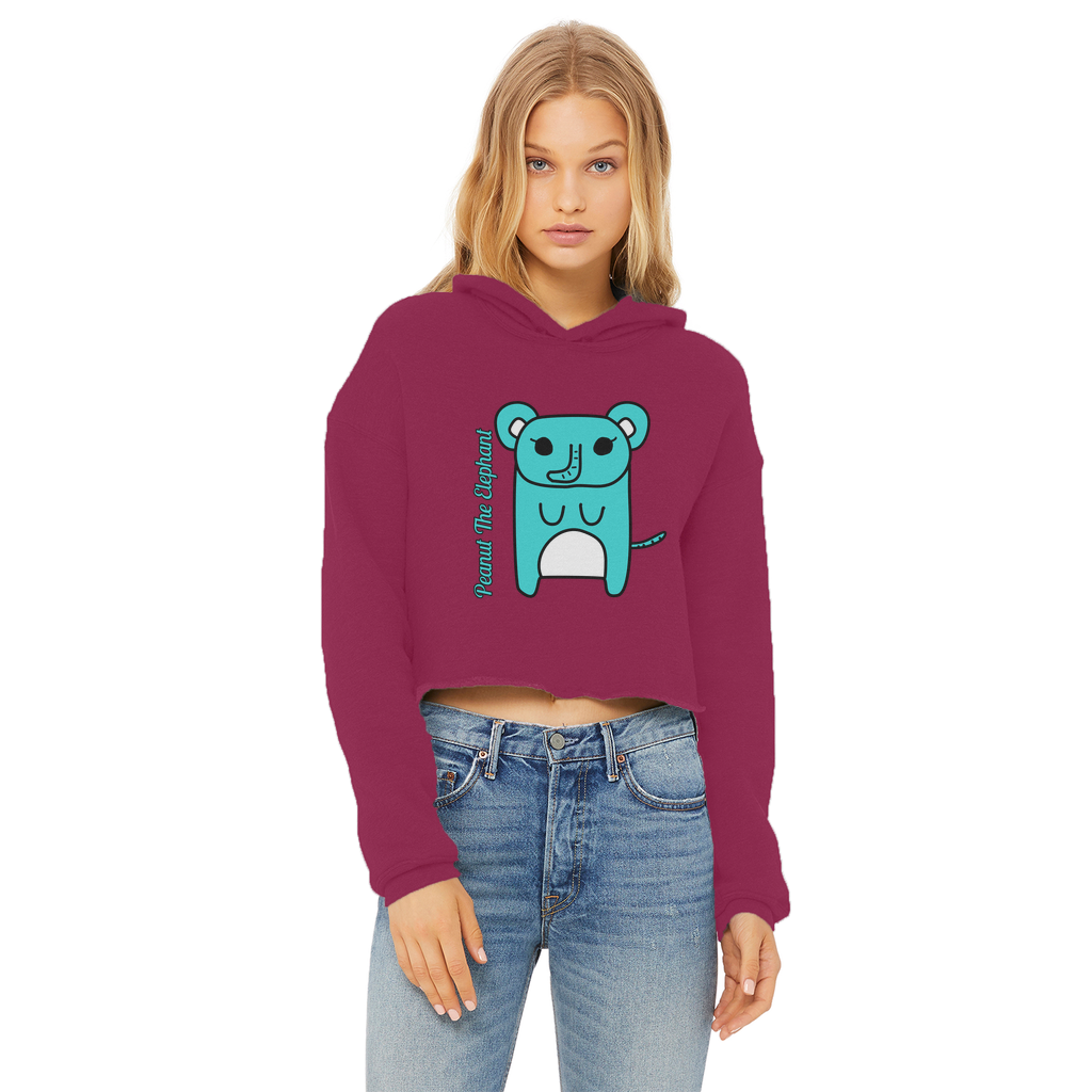 Peanut The Elephant - Ladies Cropped Hoodie