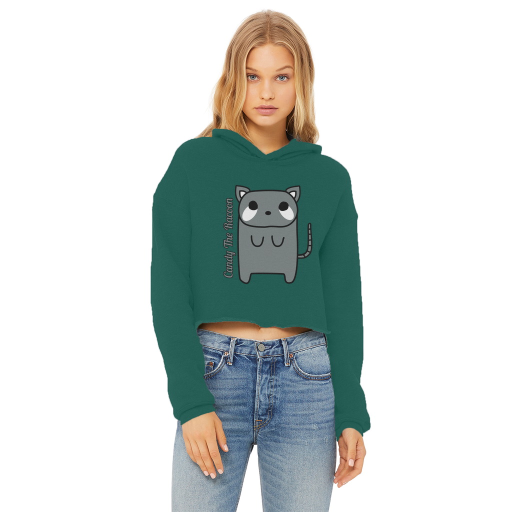 Candy The Racoon - Ladies Cropped Hoodie