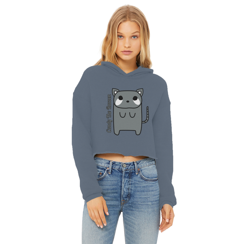 Candy The Racoon - Ladies Cropped Hoodie