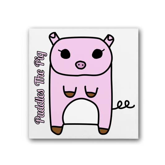 Puddles The Pig - Premium Stretched Canvas