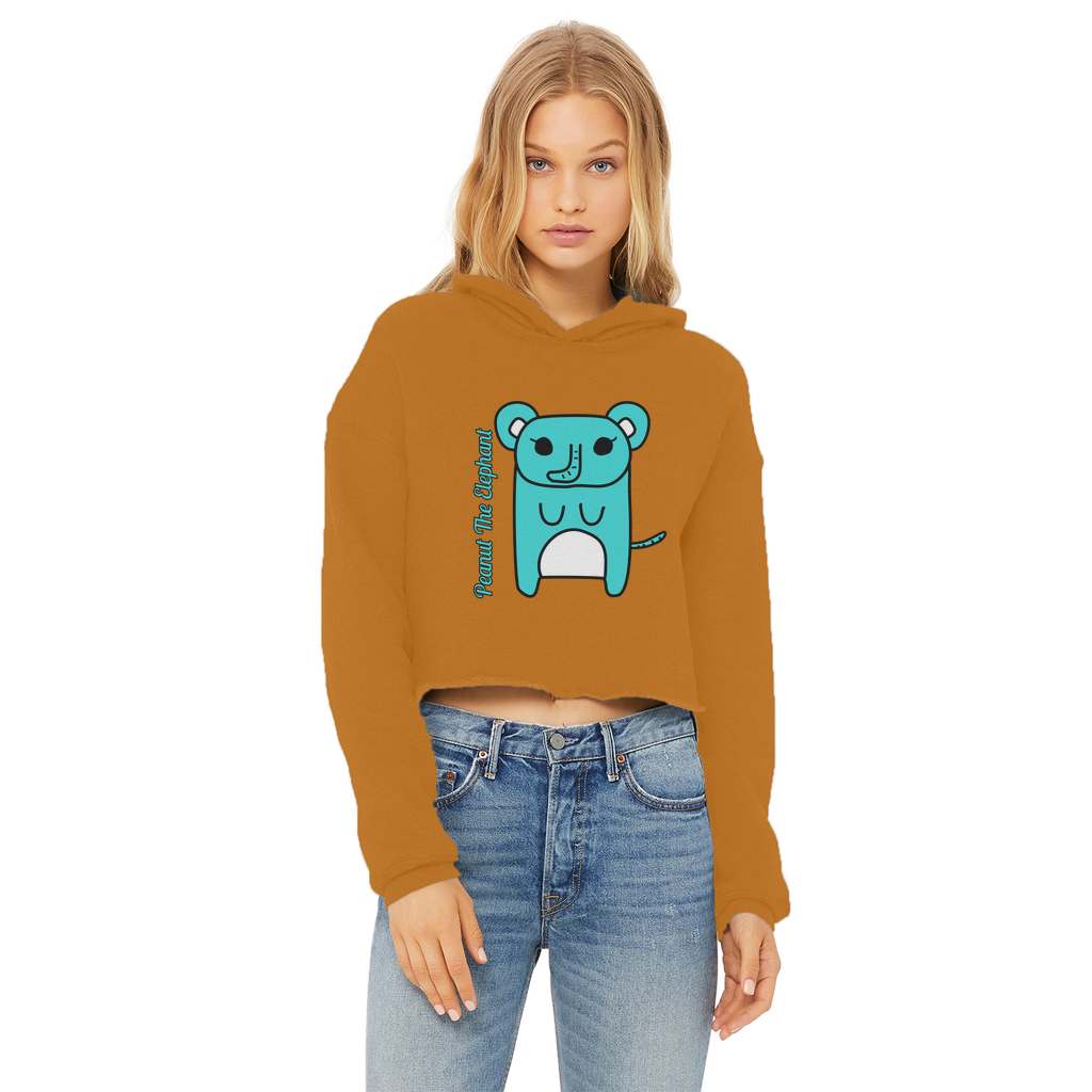 Peanut The Elephant - Ladies Cropped Hoodie