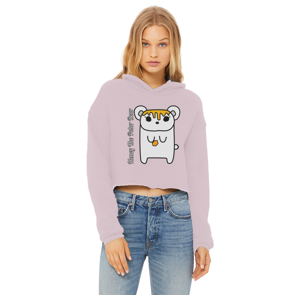 Honey The Polar Bear - Ladies Cropped Hoodie