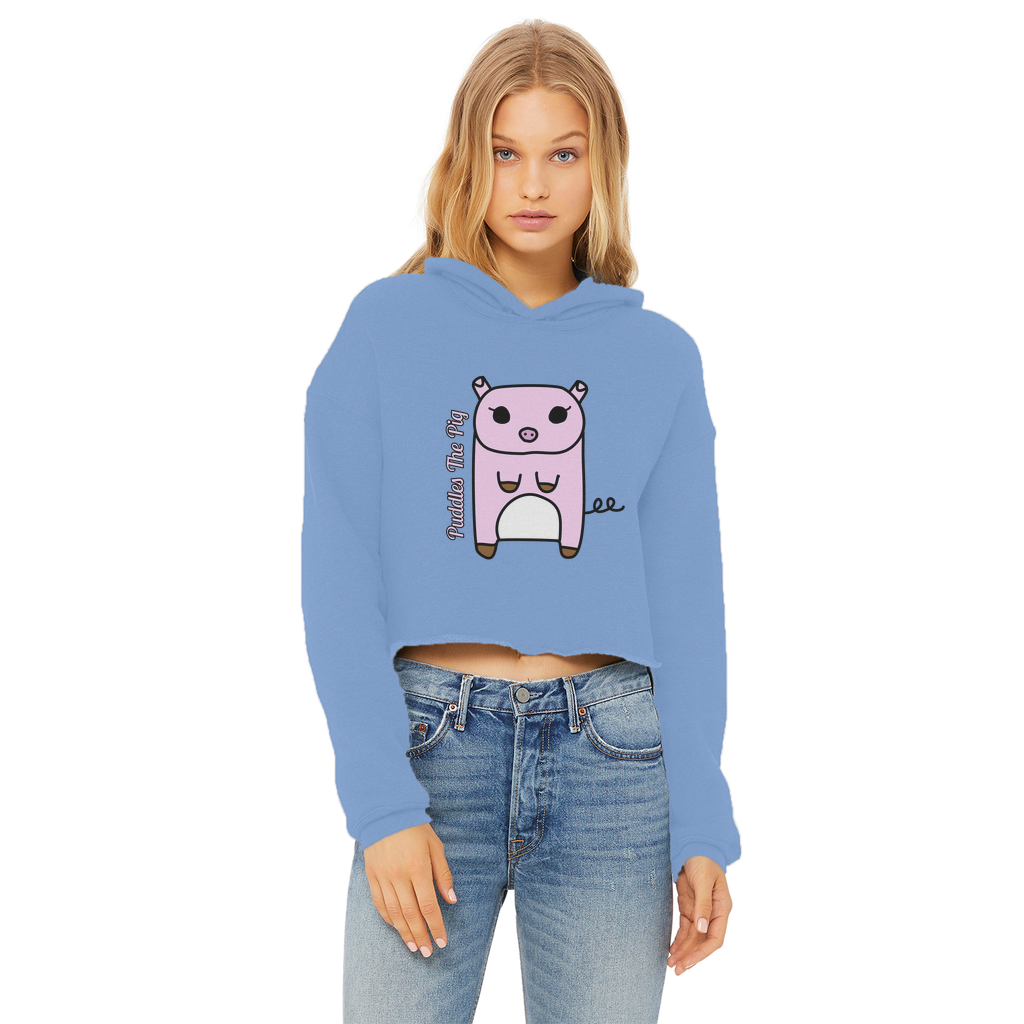 Puddles The Pig - Ladies Cropped Hoodie