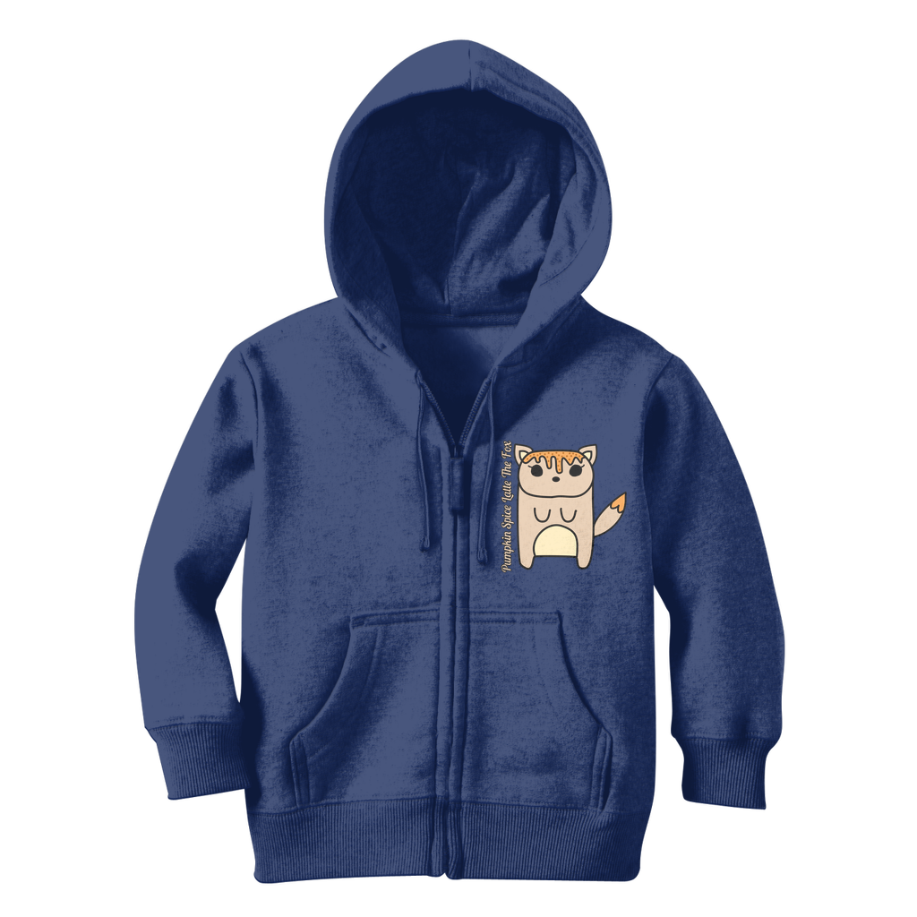 Pumpkin Spice Latte The Fox - Classic Kids Zip Hoodie