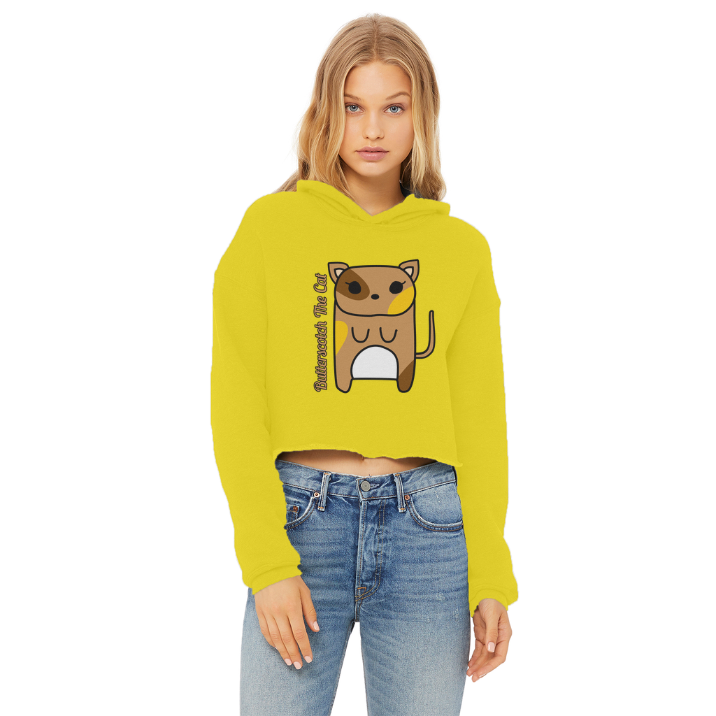 Butterscotch The Cat - Ladies Cropped Hoodie