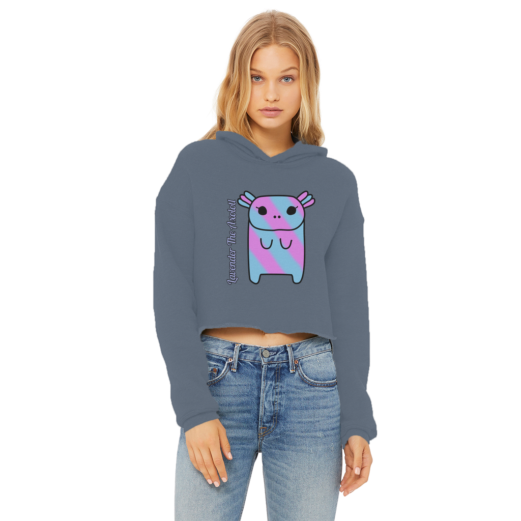 Lavender The Axolotl - Ladies Cropped Hoodie